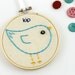 Personalized Monogram Bird Baby Name Embroidery Hoop Initial Baby Shower New Mother Gift Nursery Art