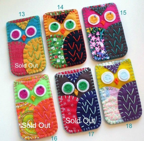 Felt Owl Iphone 5 Case Cozy Samsung Blackberry MADE TO ORDER