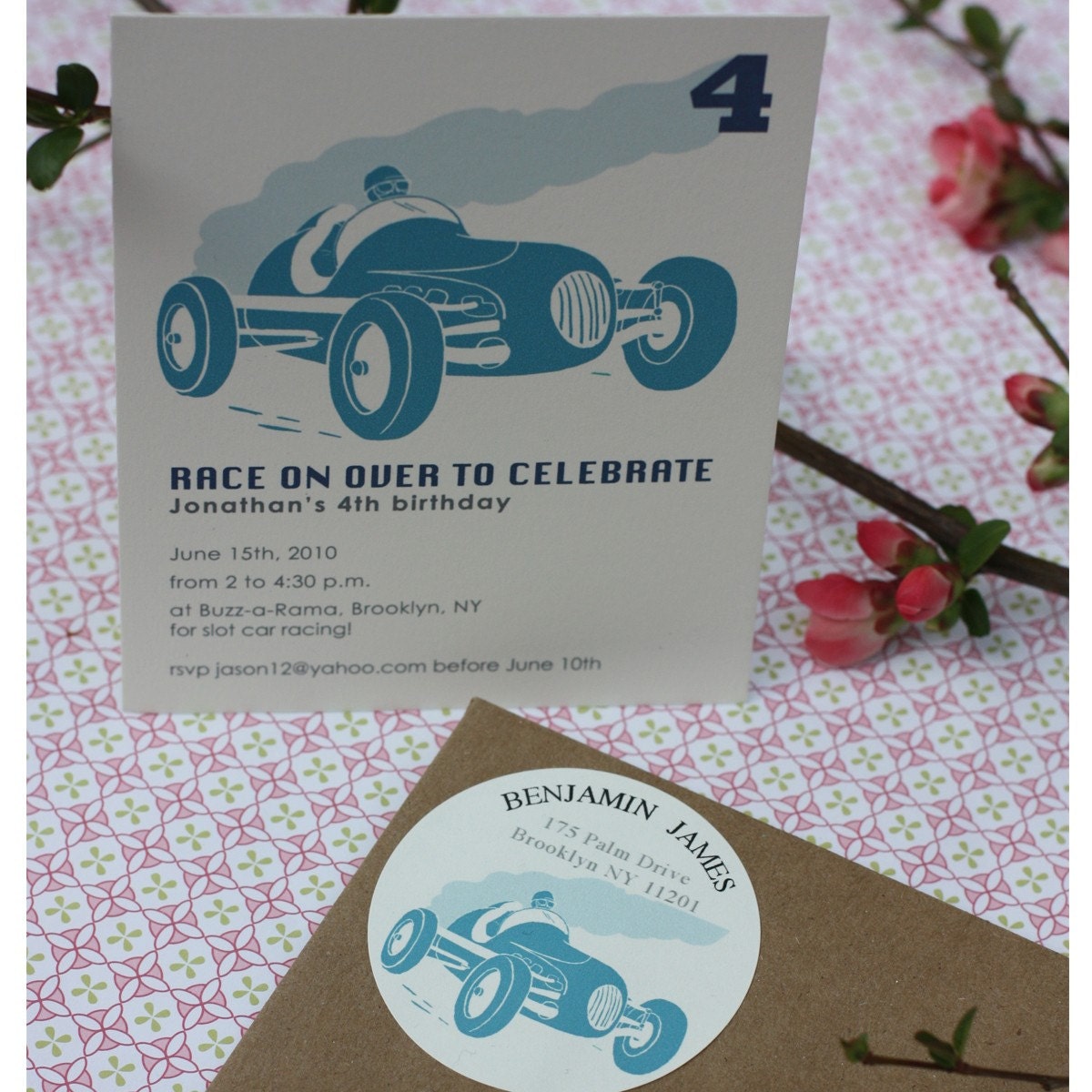Race Car (or other design) 2.5"  STICKER (12)