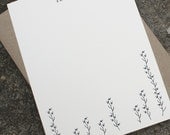 Toadflax vines-Personalized Stationery- Floral pattern (set of 10)