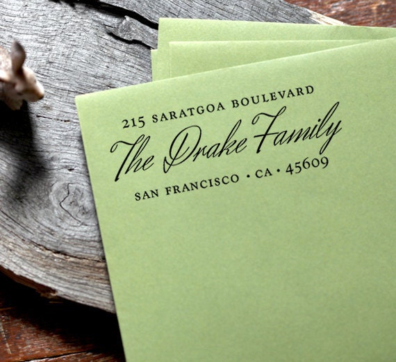 Wooden Address Stamp - cute wedding housewarming gift - a1031