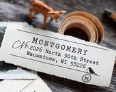 Custom Rubber Address Stamp Self Inking - cute birthday wedding housewarming gift - 1001