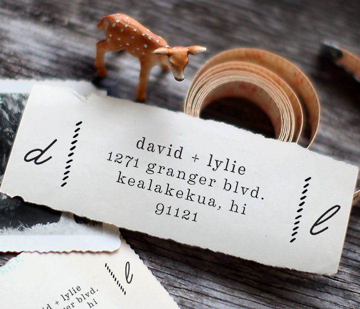 Custom Personalized Wood Stamp Wedding Gift, Return Address, Etsy Shop Labels - 1019