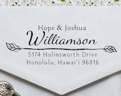 Custom Address stamp - Eco Friendly, gifts for wedding, housewarming, etsy labels, return address stamp - e1005