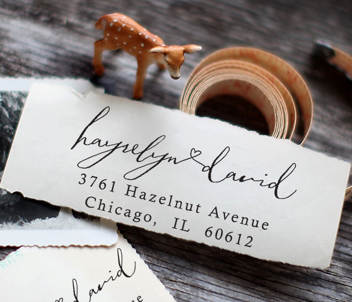 Calligraphy Self Inking Stamp - Address Stamp - wedding personal housewarming gift - 2016