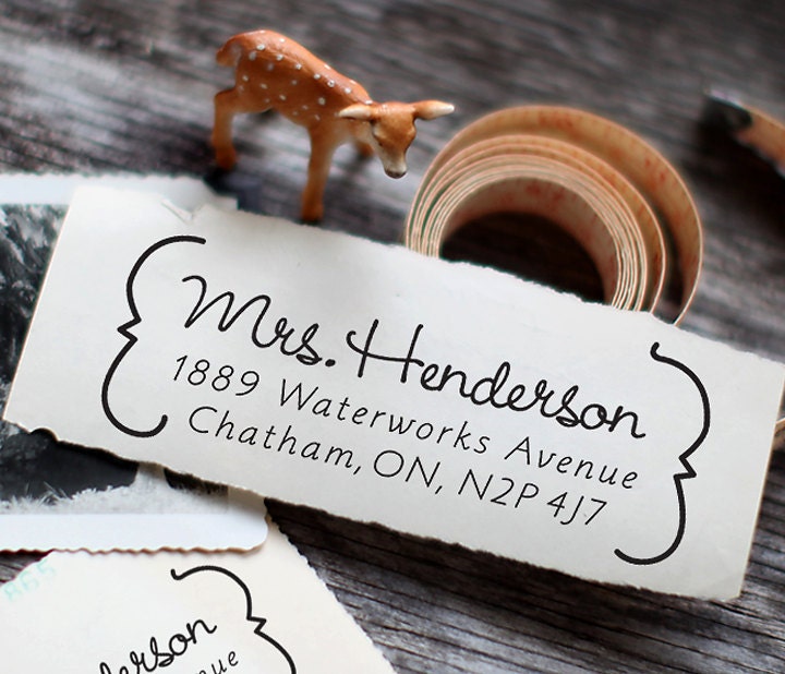 Self Inking Return Address Stamp - cute wedding or birthday gift - 1035