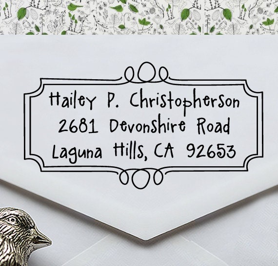 Custom Rubber Address Stamp - Eco Friendly, gifts for wedding, housewarming, etsy labels, return address stamp - ea1063