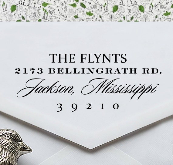 Save the Date Custom Rubber Stamp Address - Calligraphy Stamp - Eco Mount - great wedding gift - es-0047
