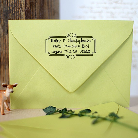 Custom Rubber Address Stamp - Eco Friendly, gifts for wedding, housewarming, etsy labels, return address stamp - ea1063