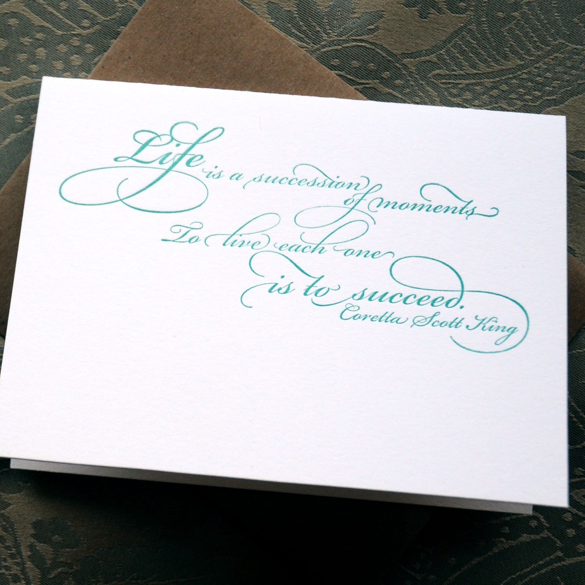 Life quote letterpress notecard