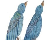 Bluebirds - watercolor painting