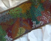 Long Colorful Autumn Leaves Cuff Bracelet Pattern PDF