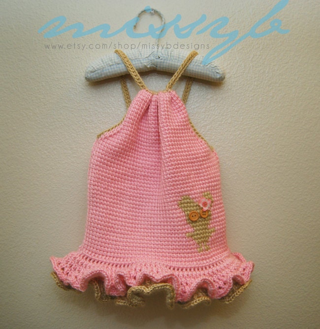 Cute Crochet Shirt Pattern - Delilah Shirt with Bear and Ruffles - Make it Any Custom Size - PDF pattern - Instant Download