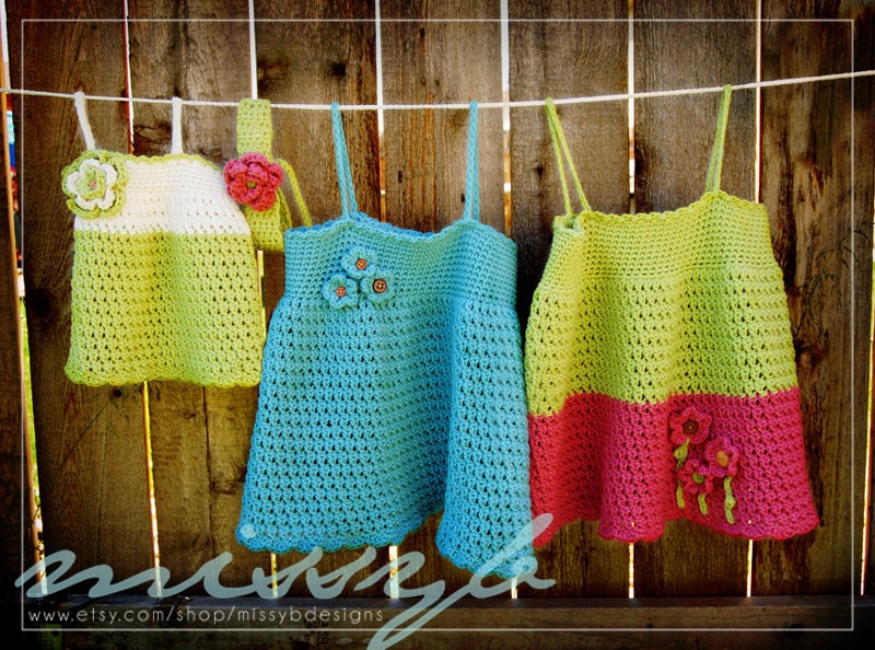 Cute Crochet Dress Pattern - Tess Summer Shirt or Dress - Make it Any Custom Size - PDF pattern - Instant Download
