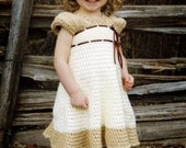 Crochet Dress Pattern - Carlotta Crochet Dress with Sleeves - Baby, Child, Custom Sizes - PDF pattern - Instant Download