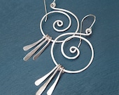 Cyber Monday Etsy Silver Fringe Earrings Coiled eco friendly jewelry winter fashion