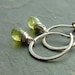 Silver Hoop Earrings Peridot Earrings Sterling Silver Hoops, Key Lime spring fashion birthstone jewelry