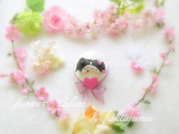 LOVE ANGELS Wedding Cake Topper-love Penguins