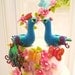 LOVE ANGELS Wedding Cake Topper-love peacock with stump
