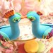 LOVE ANGELS Wedding Cake Topper-love peacock with stump