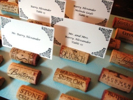 25 Wine Cork Place Card Holders Set of 25 Various Vineyards