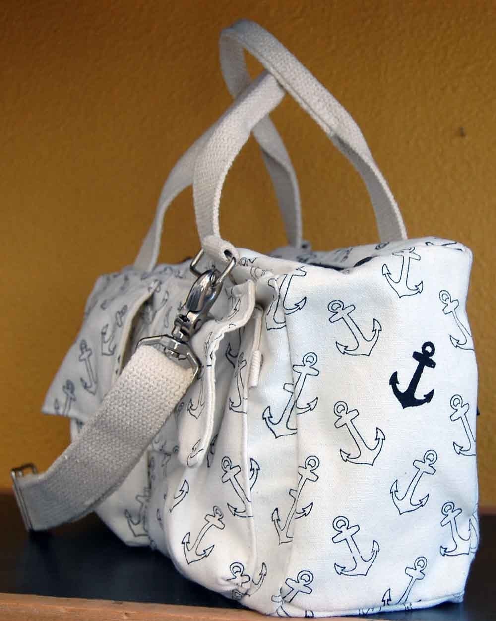 Anchor Screen printed Canvas Duffel