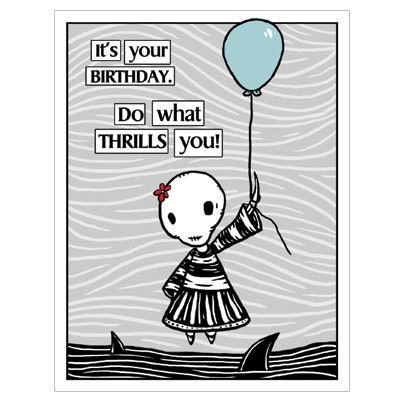 Ennui Birthday Thrill  -  GingerDead Goth / Alternative Greeting Card with Envelope - Comic,Humor