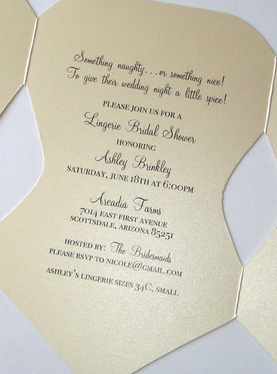 25 - Lingerie Corset Bridal Shower or Bachelorette Party Invitations - Creme, Ivory, Pink, Purple, Red
