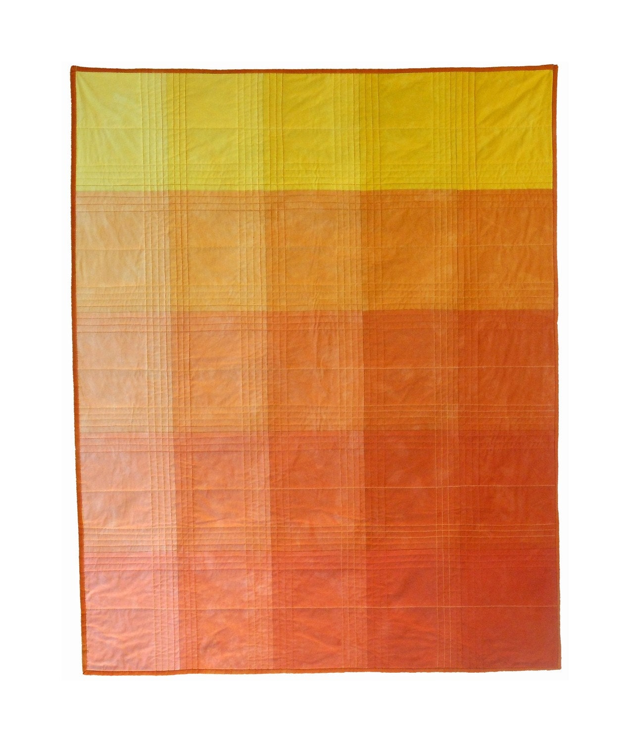 Orange Color Block Quilt