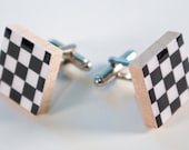 Scrabble Tile Cuff Links - Checkered