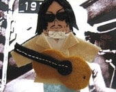 Neil Young Felt Finger Puppet with Guitar and Harmonica
