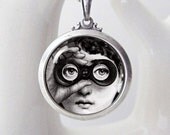 Let Me Observe You 2 - surreal art glass pendant