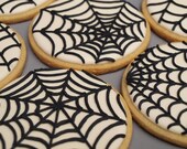 Spider Web Cookies - Set of 6 Orange Vanilla Spice Cookies - SweetAmbs