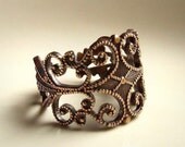 Art Nouveau Vintage Antiqued Brass Bronze Filigree Ring - Organic Beauty, vintage filigree, victorian, lacey, adjustable