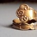 Spooning- Vintage brass spoon ring with a floral design