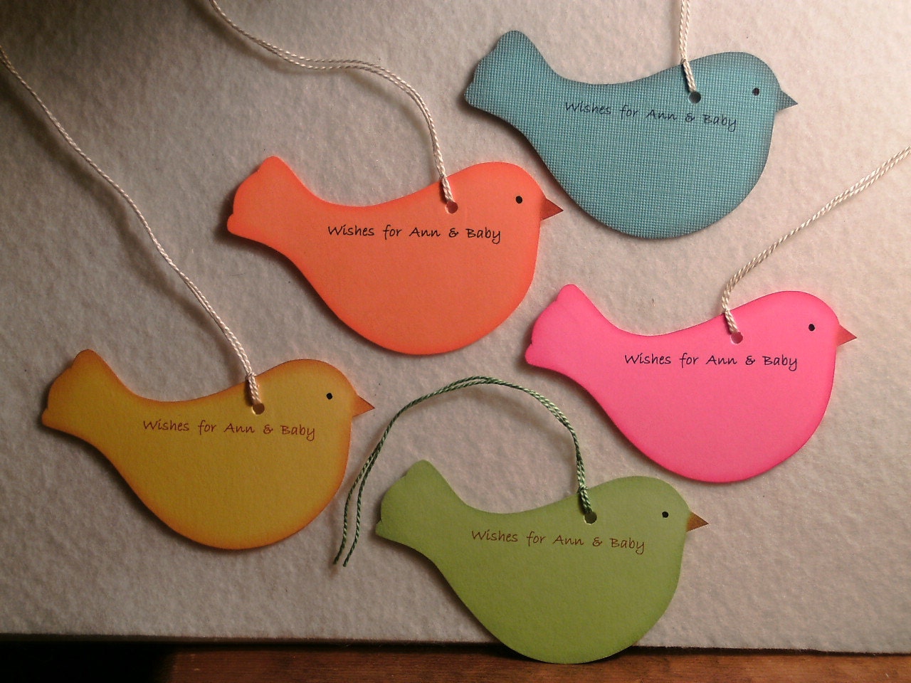 Personalized wish tree tags for baby shower, birthday, baptism, etc. - quantity 6
