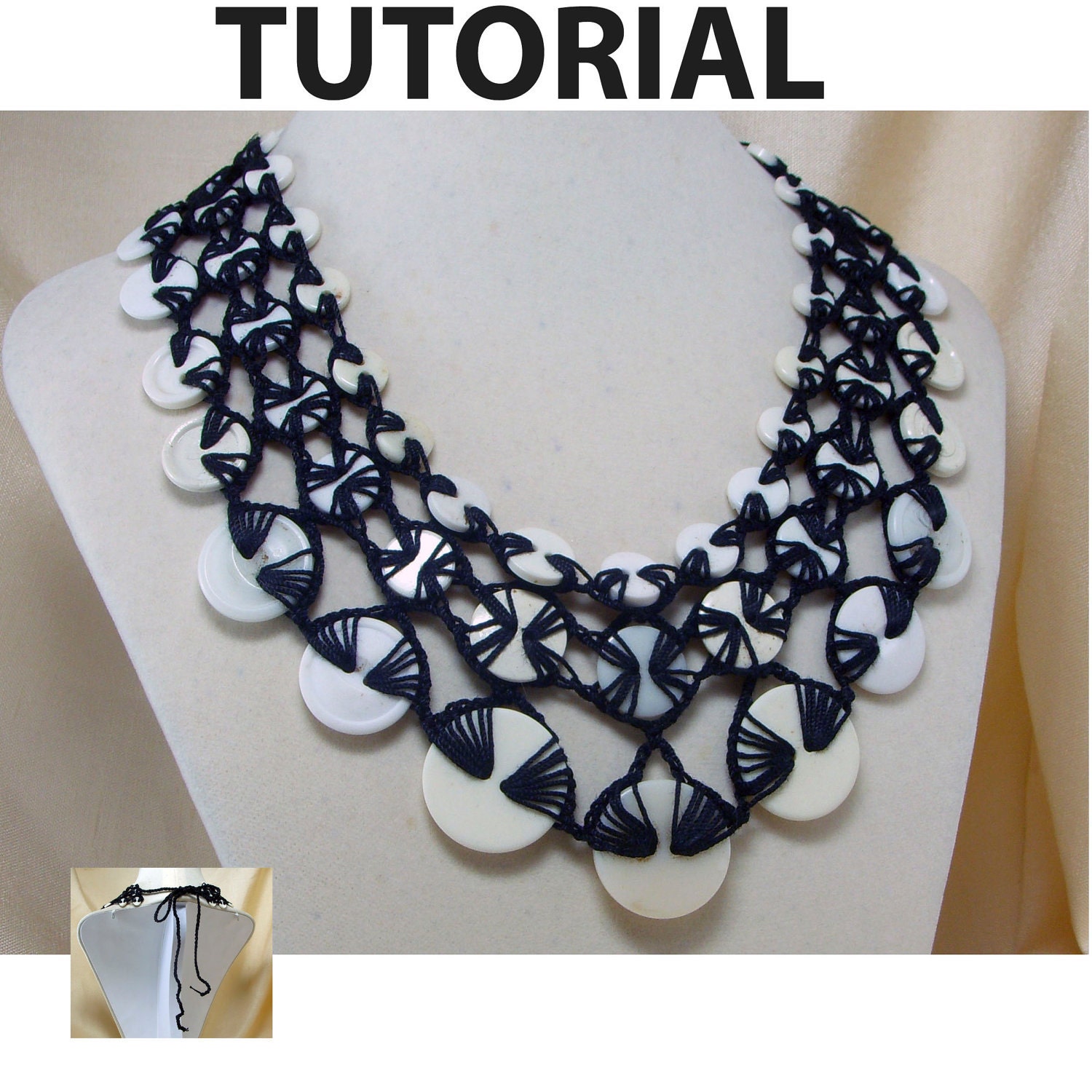 Stacked Crochet Button Necklace Tutorial