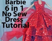 Barbie 6 in 1 No Sew Round Dress Tutorial