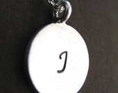 Customizable Initials Necklace - Hill Tribe silver charm, sterling silver, glass, Swarovski crystal, Liver of Sulfur -- made to order