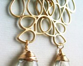 Raine Earrings - green amethyst, gold  plated component, gold filled