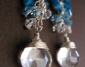Niagara Earrings - Swarovski crystal, white topaz, sterling silver
