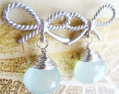 Fanny Earrings - calcite, silver plated (matte finished) over brass, sterling silver