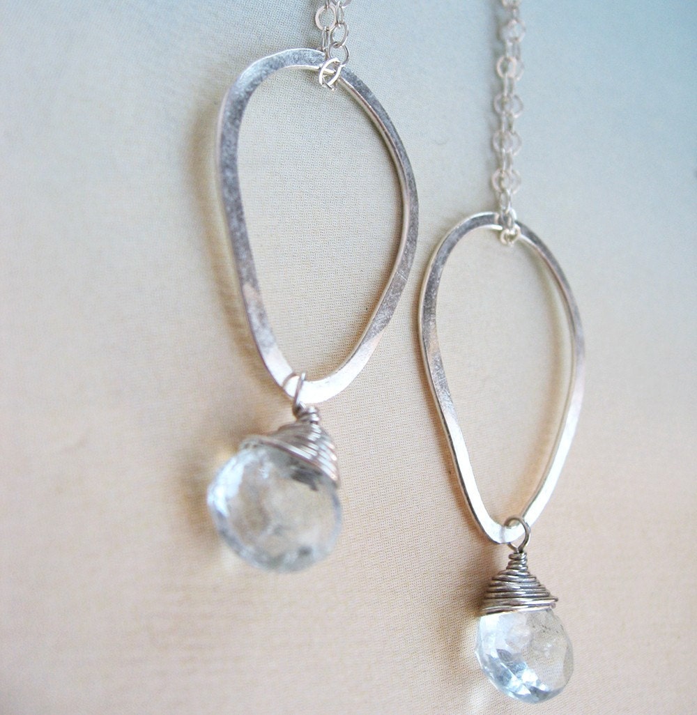 Megan Earrings - aquamarine, fine silver, sterling silver