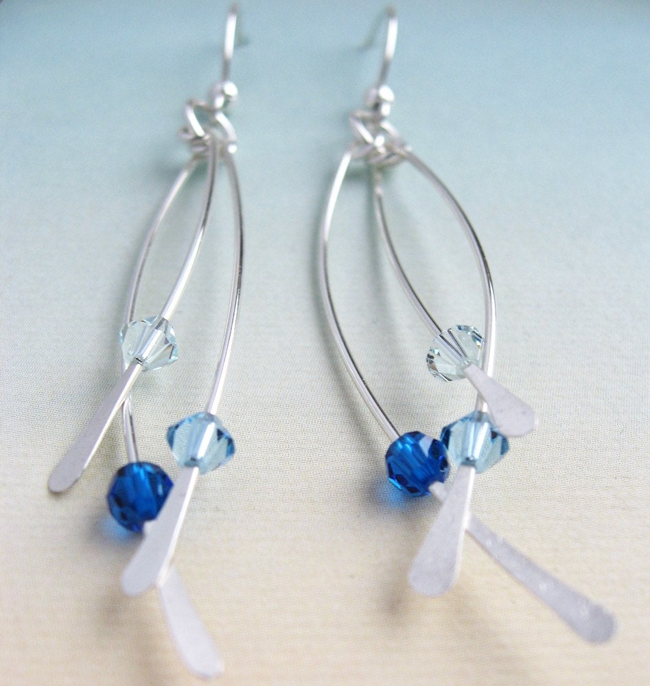 Azur Earrings - Swarovski crystals, sterling silver
