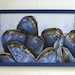 Seashell Textured Painting - Mussels II - Original Mixed Media String Work - Blue