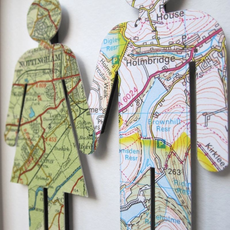 Where We're From - Vintage Map Art People