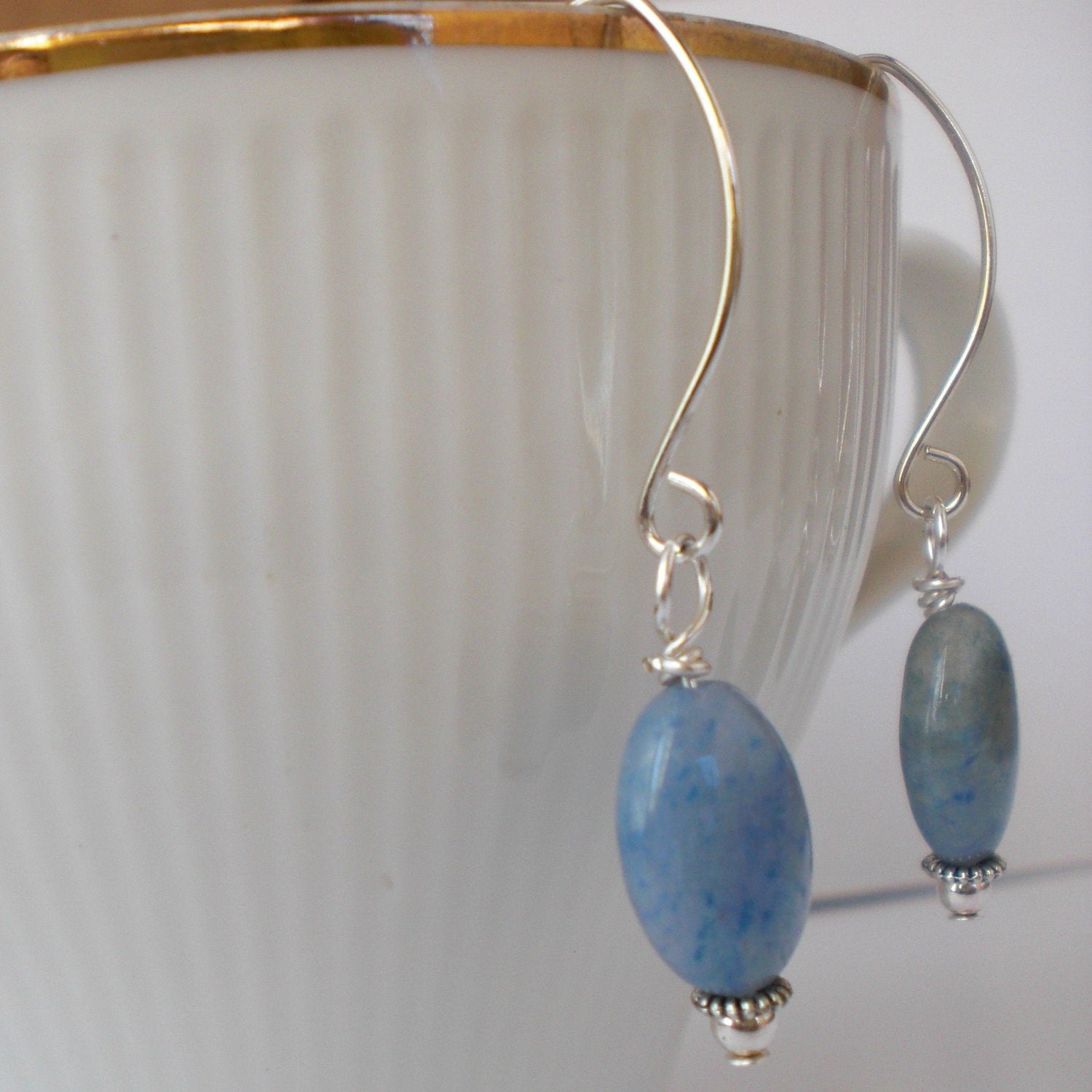 Earrings Blue Sodalite and Sterling Birthday gift under 20