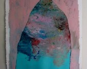 The Mountain and Her, Original oil painting on paper