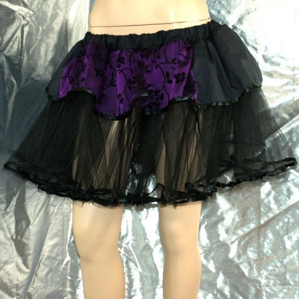 Purple Poison Ivy Gothic Knee-Length Tulle Skirt adult large MTCoffinz -- ready to ship