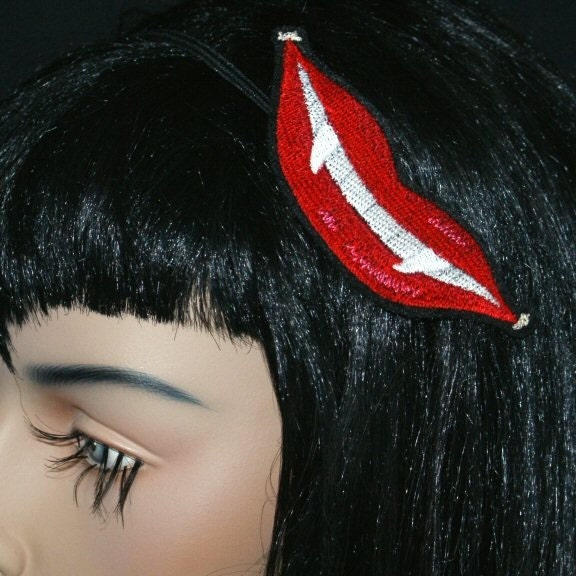 Vampire Kiss Embroidered Headband MTCoffinz